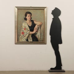 Alberto Salietti Öl auf Leinwand 1940er 1950er Jahre, weibliches Porträt