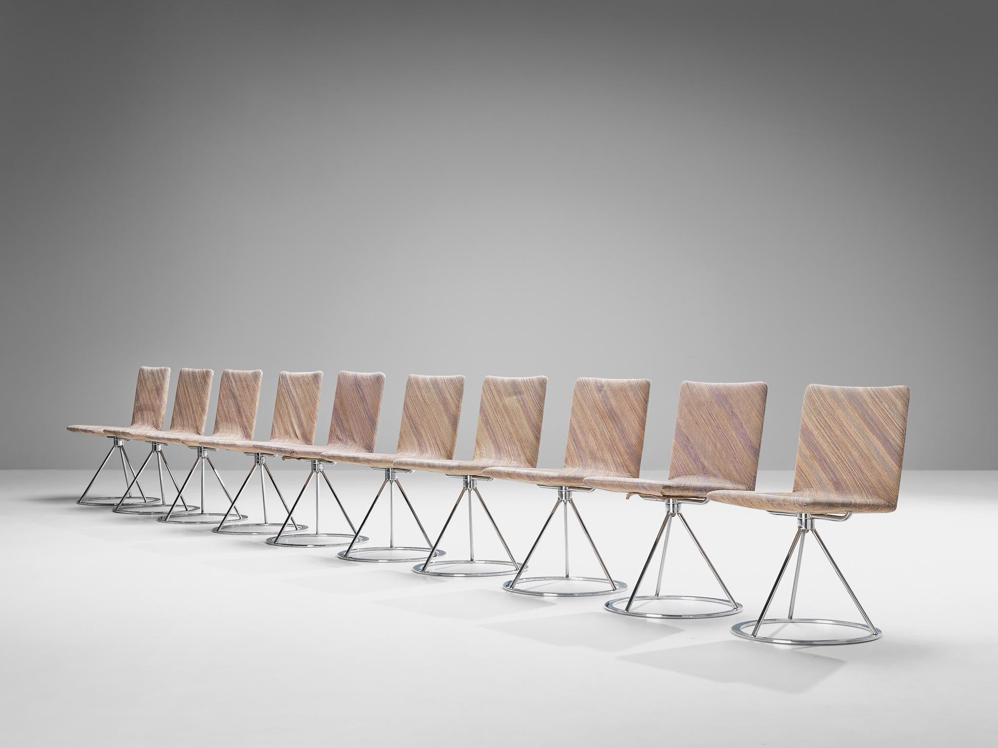 Italian Alberto Salvati & Ambrogio Tresoldi for Saporiti Set of Ten 'Dania' Chairs For Sale