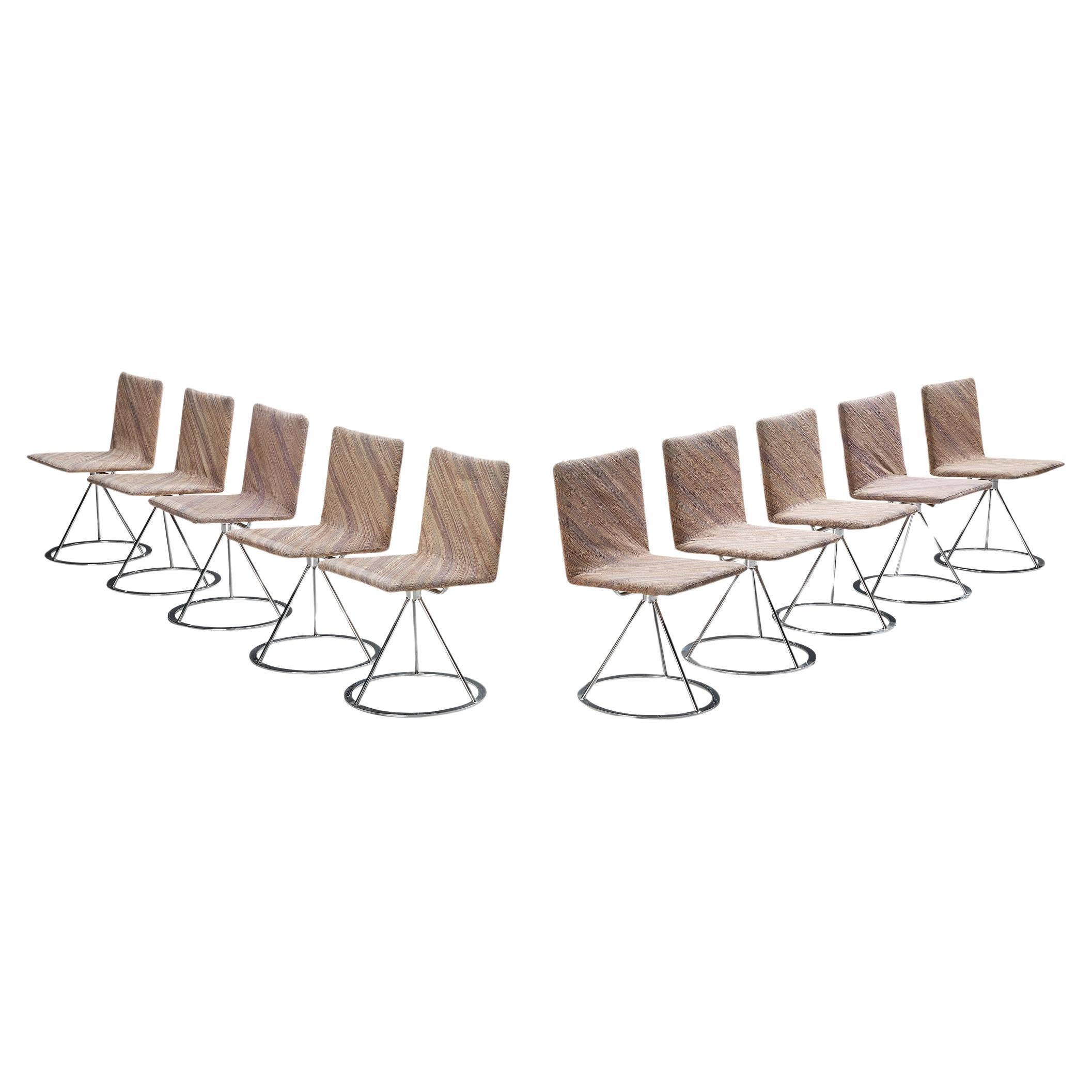 Alberto Salvati & Ambrogio Tresoldi for Saporiti Set of Ten 'Dania' Chairs For Sale