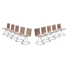 Retro Alberto Salvati & Ambrogio Tresoldi for Saporiti Set of Ten 'Dania' Chairs