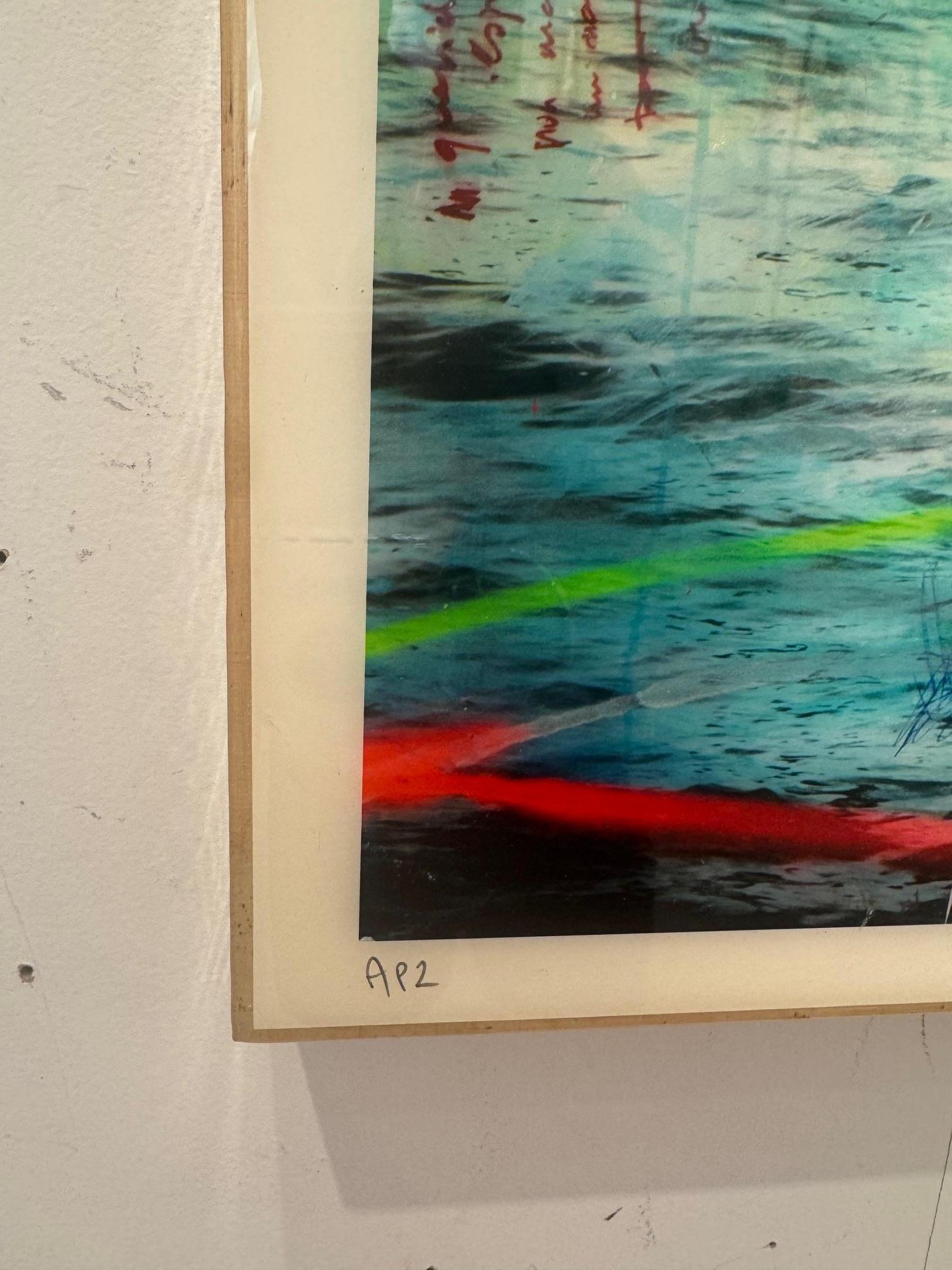 Canto Al Elba - contemporary mixed media art work of Alberto Sanchez urban water For Sale 4