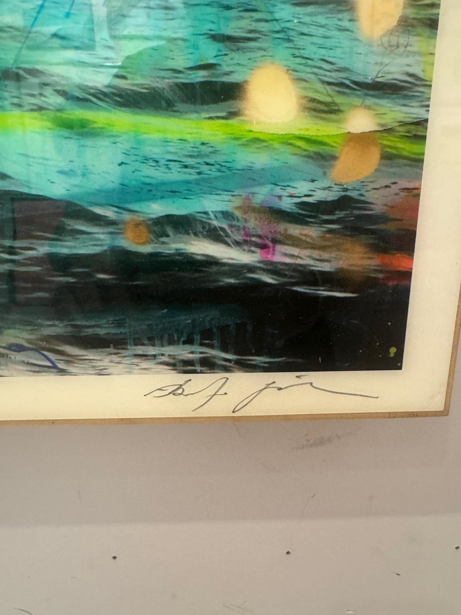 Canto Al Elba - contemporary mixed media art work of Alberto Sanchez urban water For Sale 5