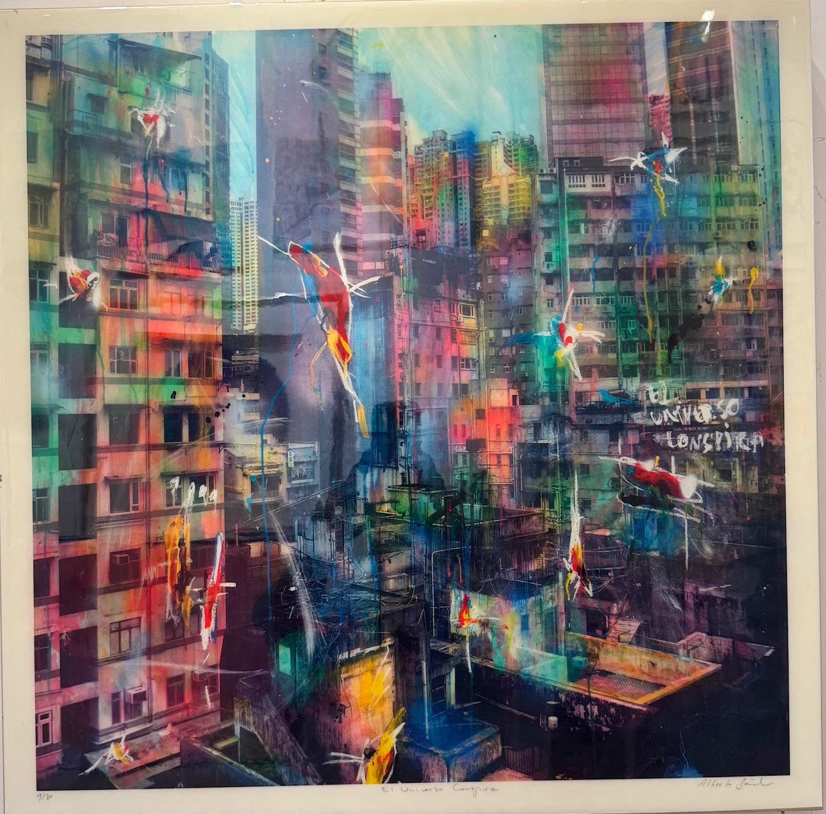 El Universo Conspire - contemporary mixed media art work of Alberto Sanchez