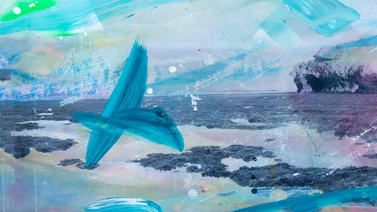 Alberto Sanchez - Unforgotten Series #4 - Handpainted photography, colorful abstract landscape ...