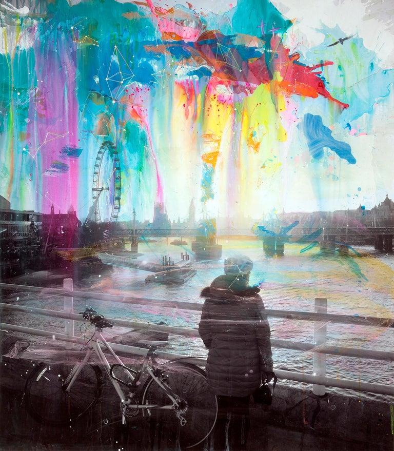 Alberto Sanchez Retrato de un Vuelo, abstract painting over black and