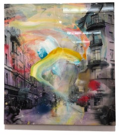 Unforgotten Series - colorful handpainted photography, urban scene, contemporary