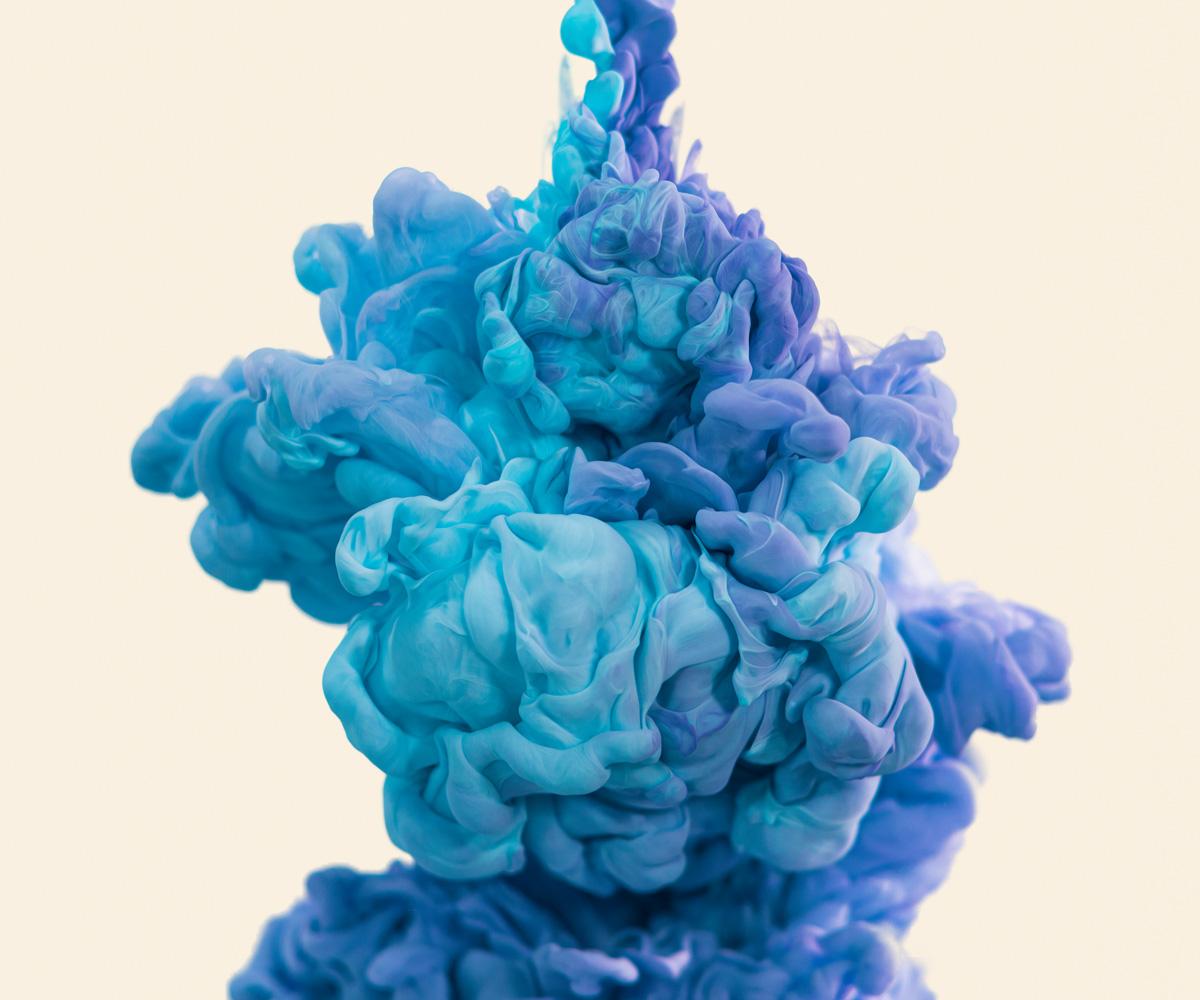 Alberto Seveso Abstract Print - Splash Light Blue