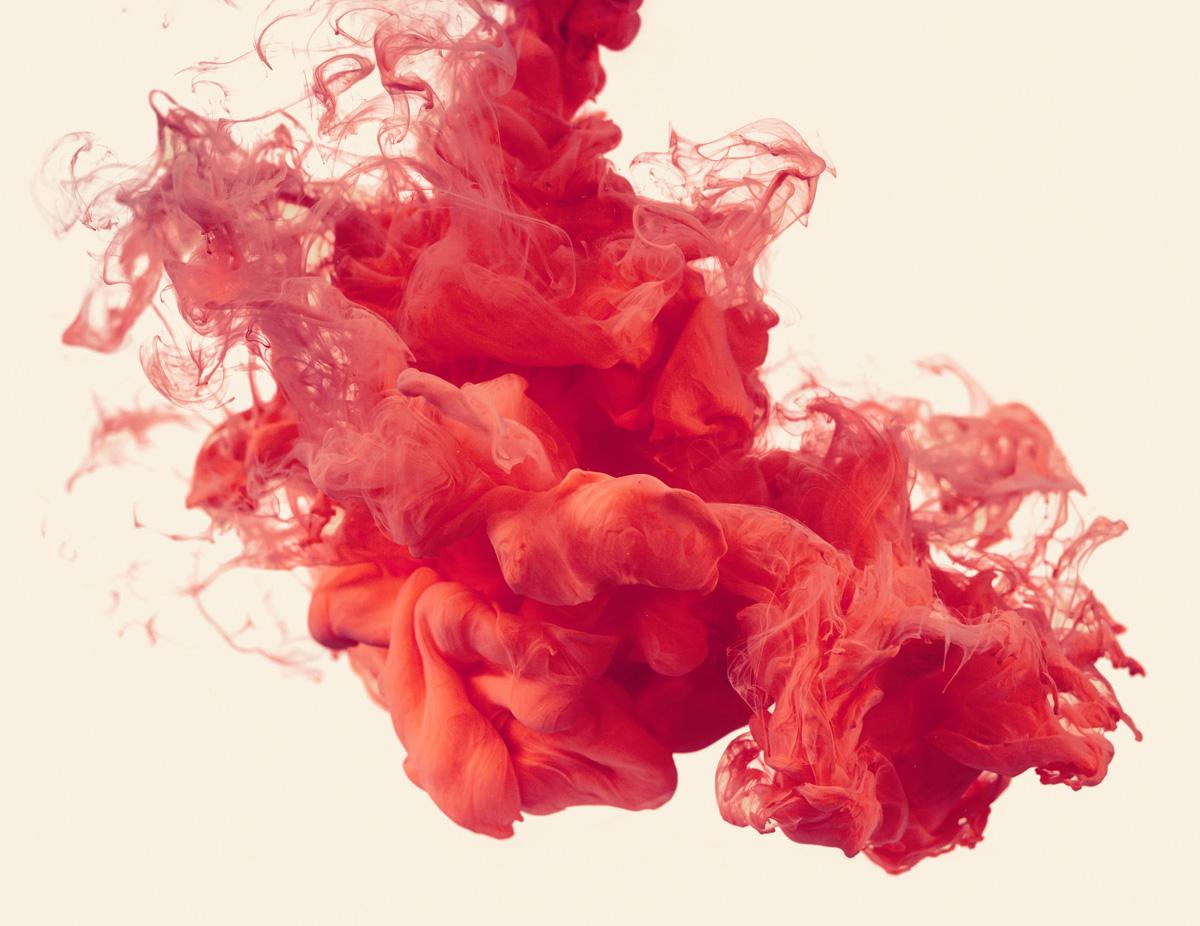 Alberto Seveso Abstract Print - Splash Red Orange