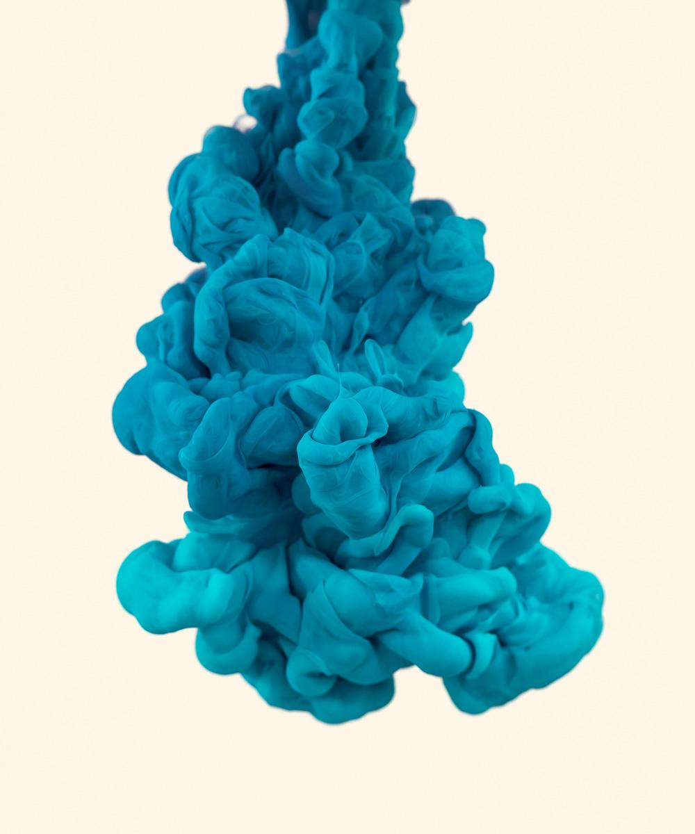 Alberto Seveso Abstract Print - Splash Teal 2