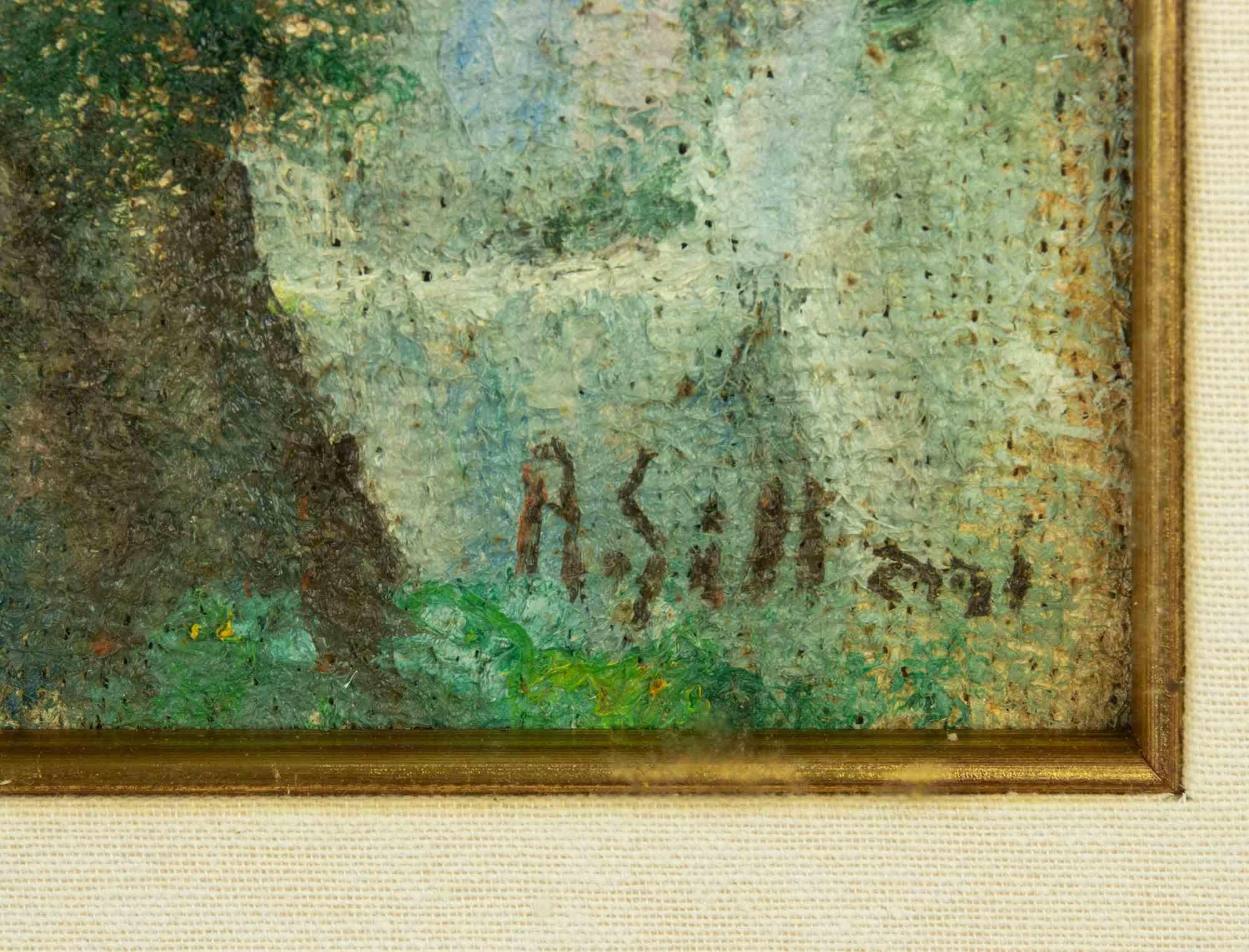 Paesaggio - Olio su tela di Alberto Sillani - Fine XX secolo 1