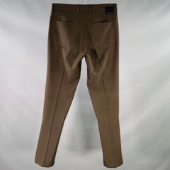 ALBERTO Taille 30 Brown Polyester Blend Comfort Fit Tapered Casual Pants
