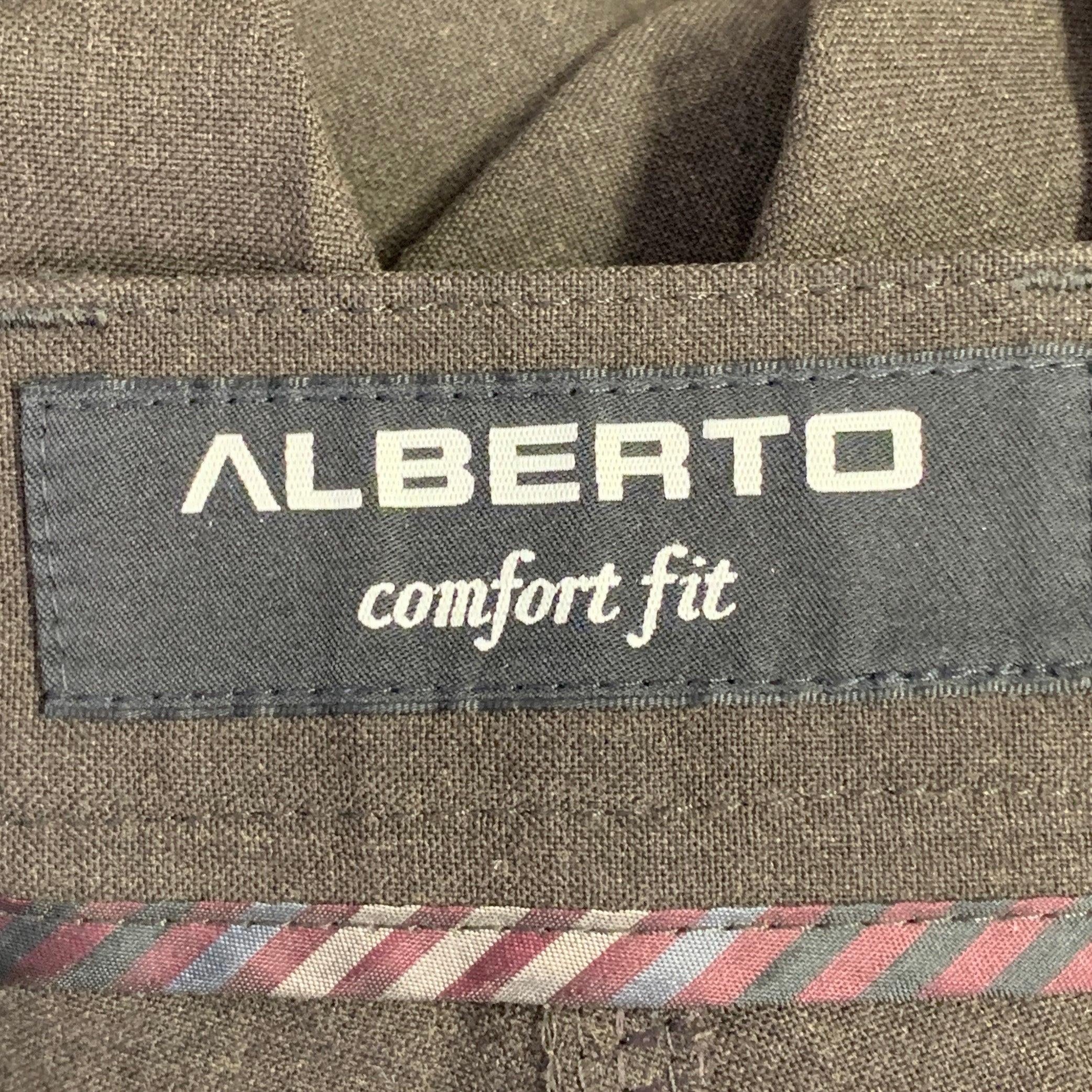 ALBERTO Size 30 Brown Polyester Blend Comfort Fit Tapered Casual Pants In Excellent Condition In San Francisco, CA