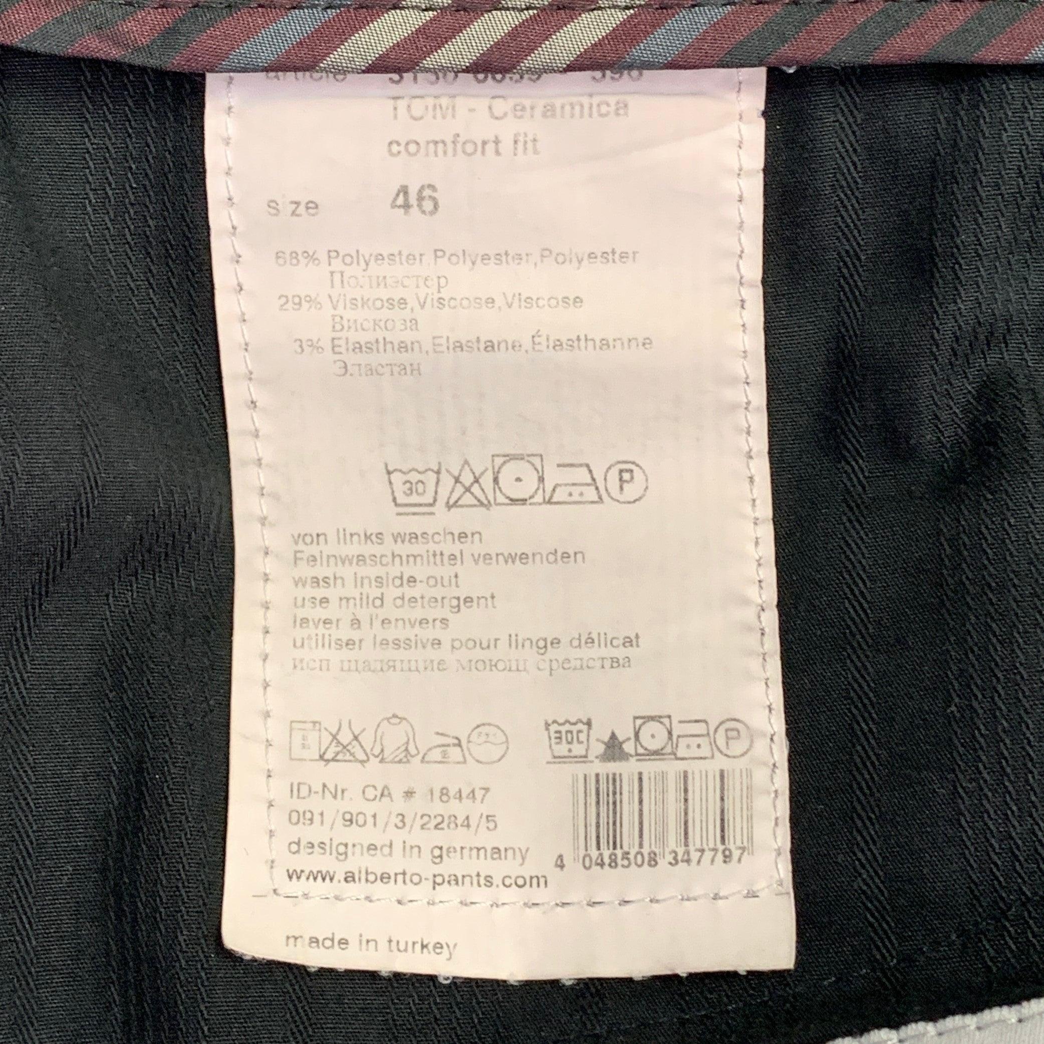 ALBERTO Size 30 Brown Polyester Blend Comfort Fit Tapered Casual Pants 1