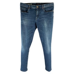ALBERTO Pantalón vaquero pitillo de mezcla de algodón sólido índigo talla 34