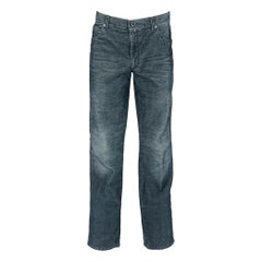 ALBERTO Talla 35 Negro Gris Pana Poliéster Algodón 5 Bolsillos Pantalón Casual