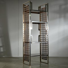 Alberto Smania Regalsystem aus Chrom und Bambus, 1967