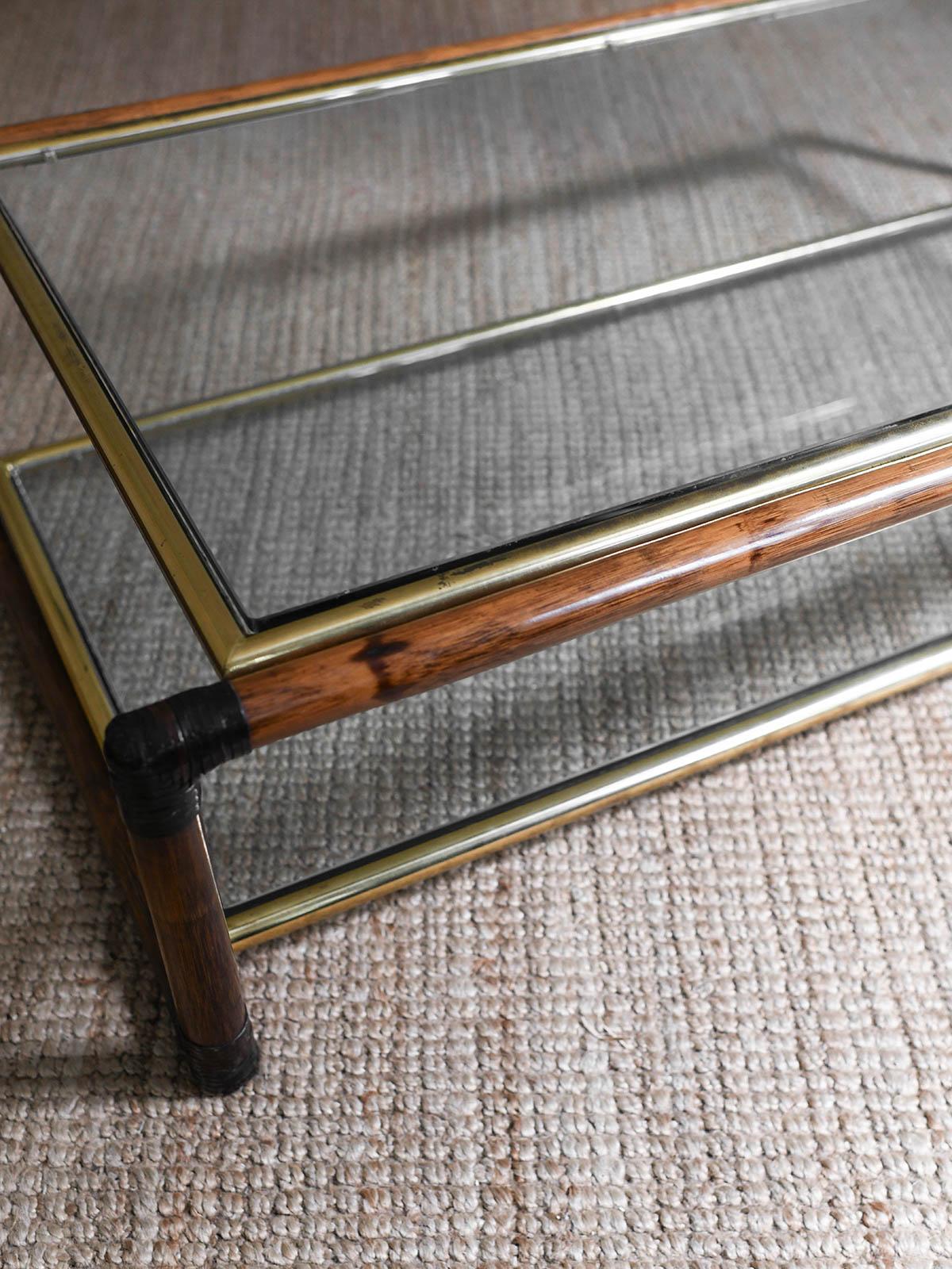 Laiton Table basse Alberto Smania, production Smania Arredamenti, 1970 en vente