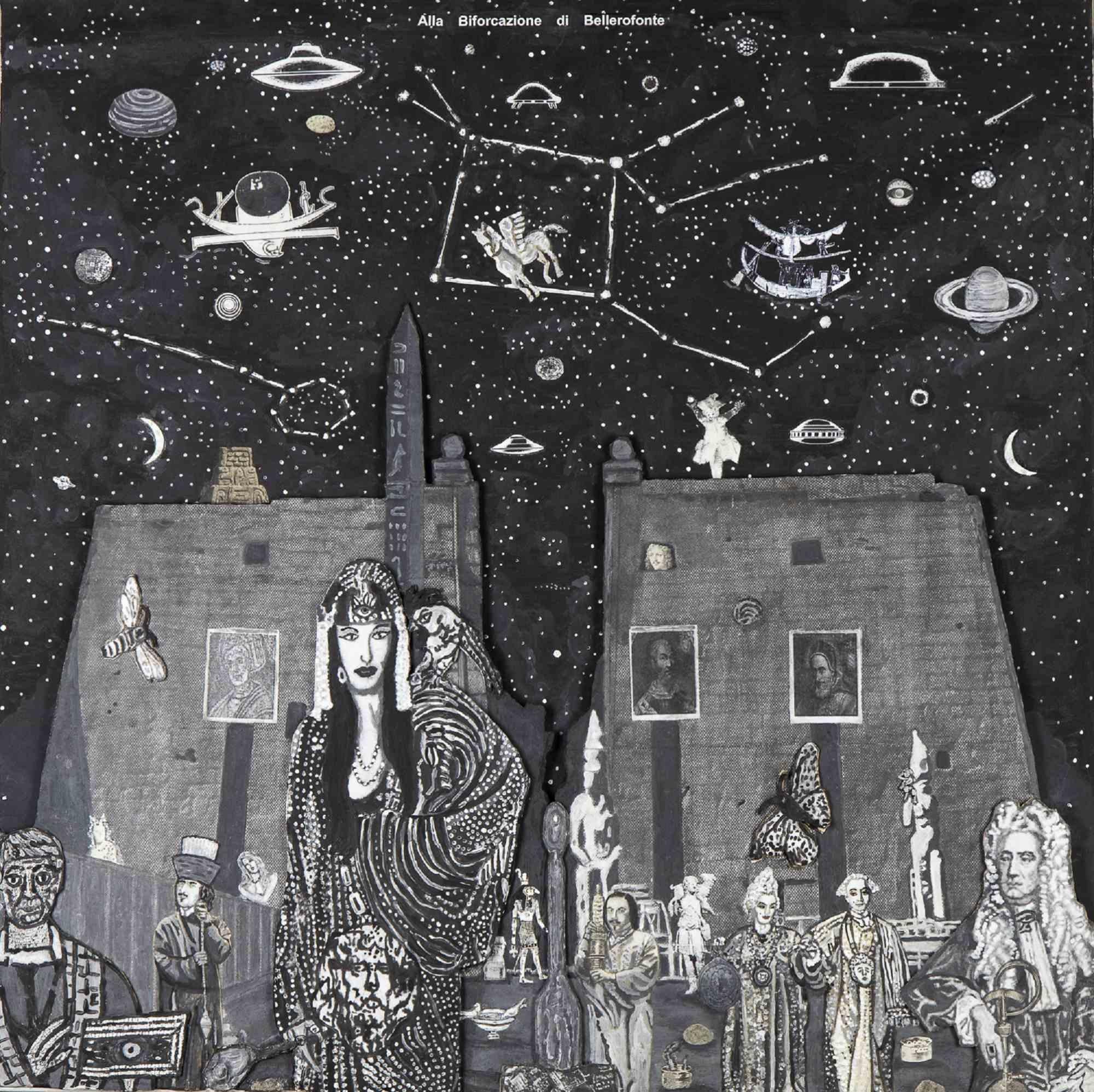 A.Sordi - « At the Bifurcation of Bellerofonte » - Original Mixed Media (médias mixtes originaux)