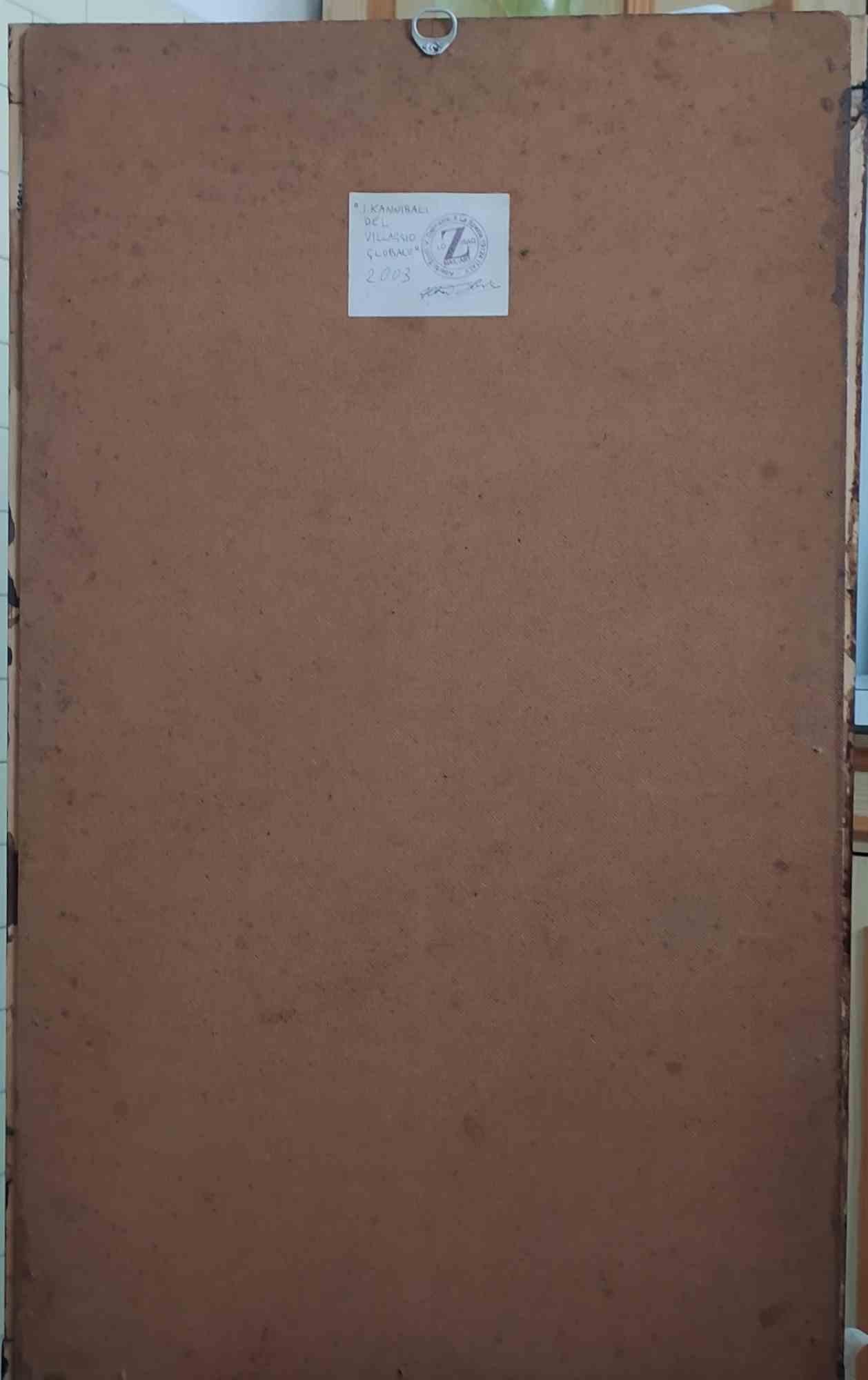 I Kannibali del Villaggio Globale - Tecnica mista di A. Sordi - 2003 - Mixed Media Art Contemporaneo di Alberto Sordi