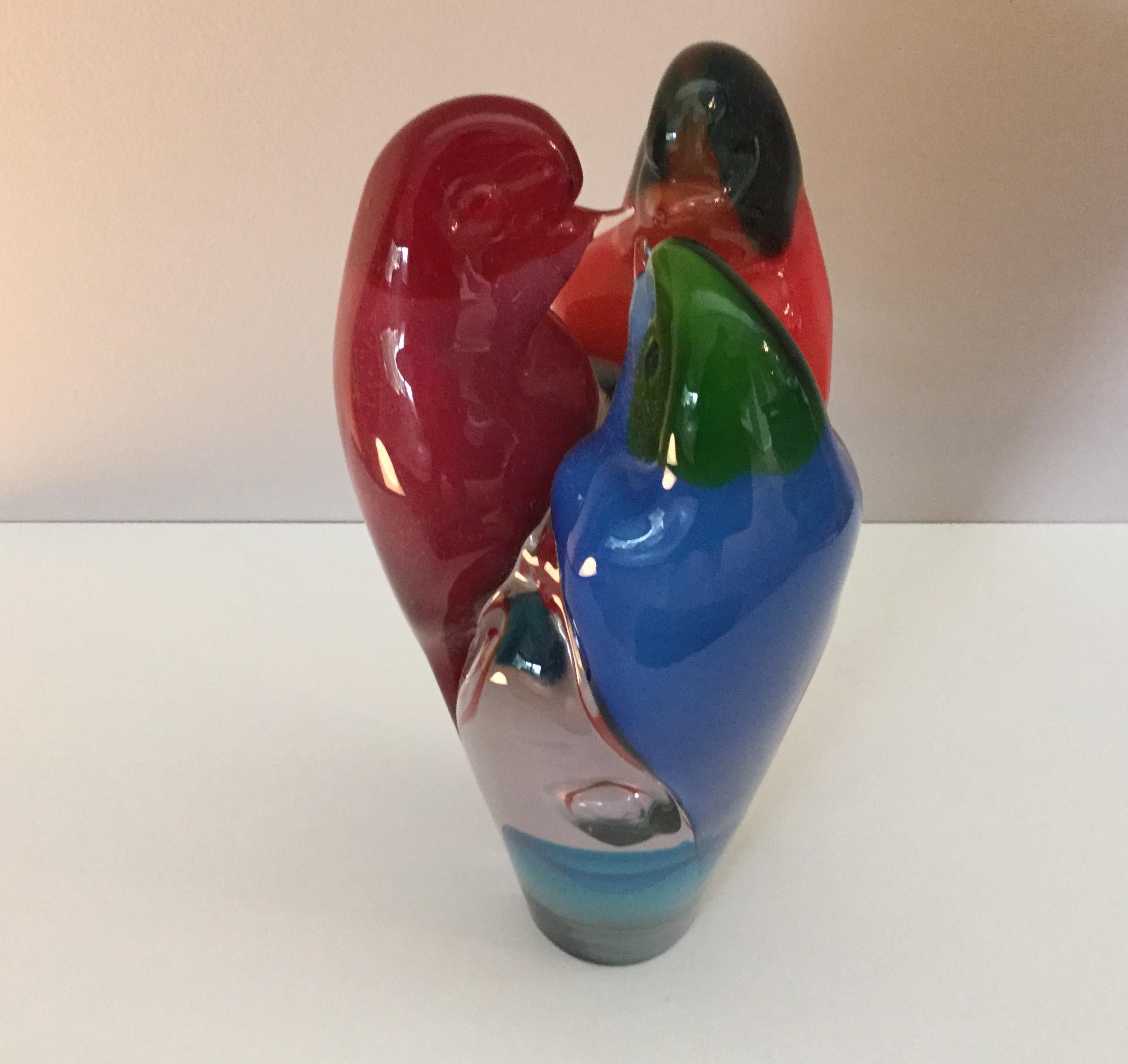 Signed and dated vibrant Murano sculpture by Alberto Toso for Cenedese.