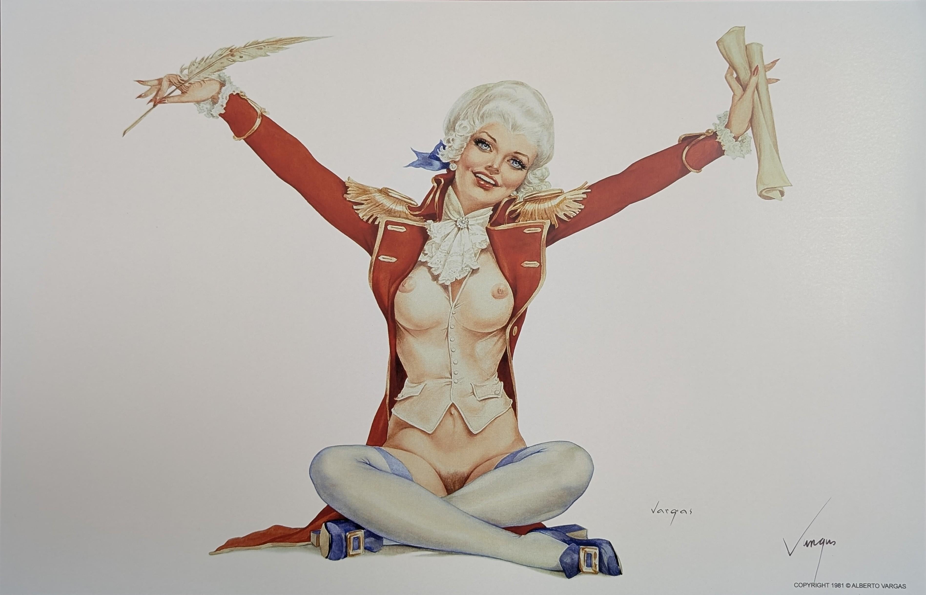 Alberto Vargas Handsignierter Pin-Up Mädchendruck, Pinup, Pin Up, 11x17 im Zustand „Gut“ im Angebot in Oakwood, GA