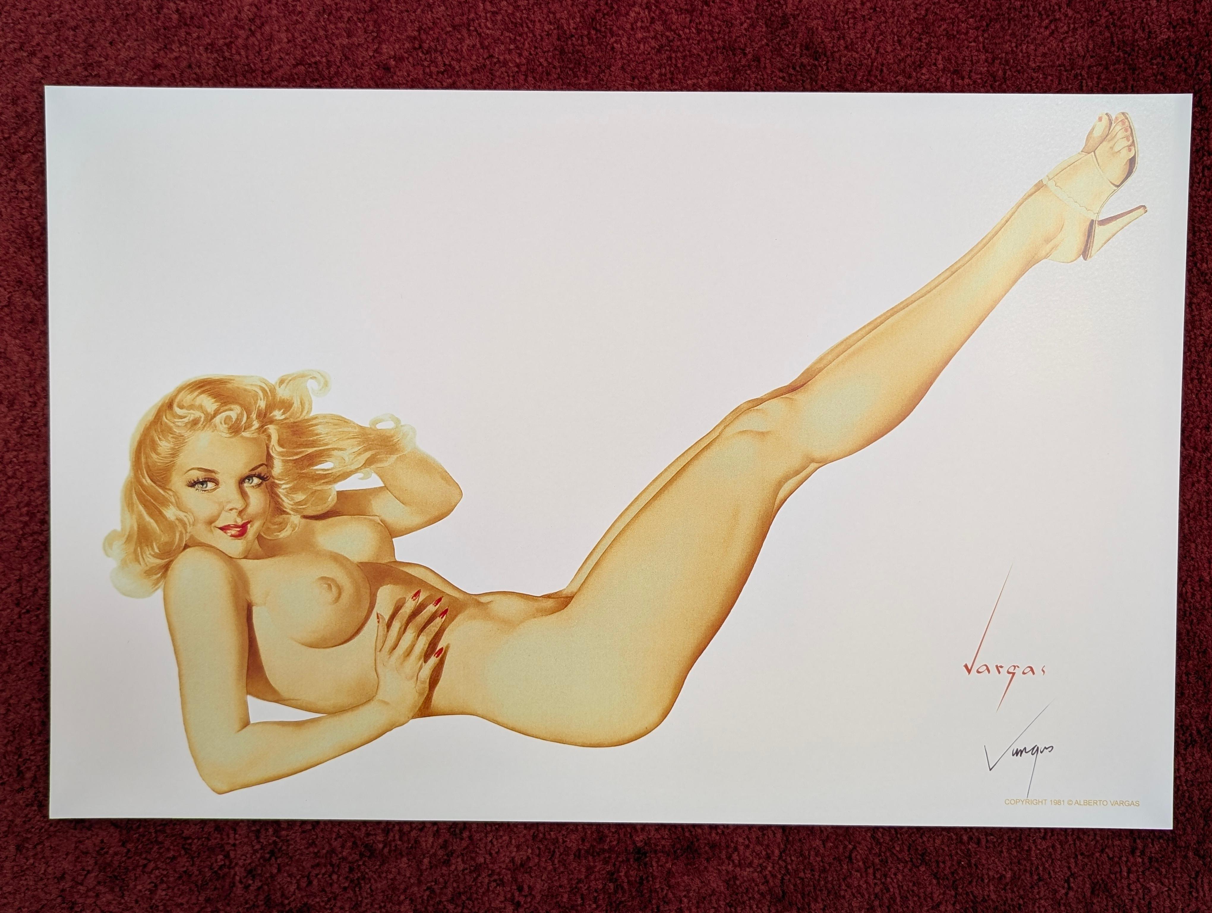Alberto Vargas Stampa Pin-Up Girl firmata a mano, Pinup, Pin Up, 11x17 In condizioni buone in vendita a Oakwood, GA
