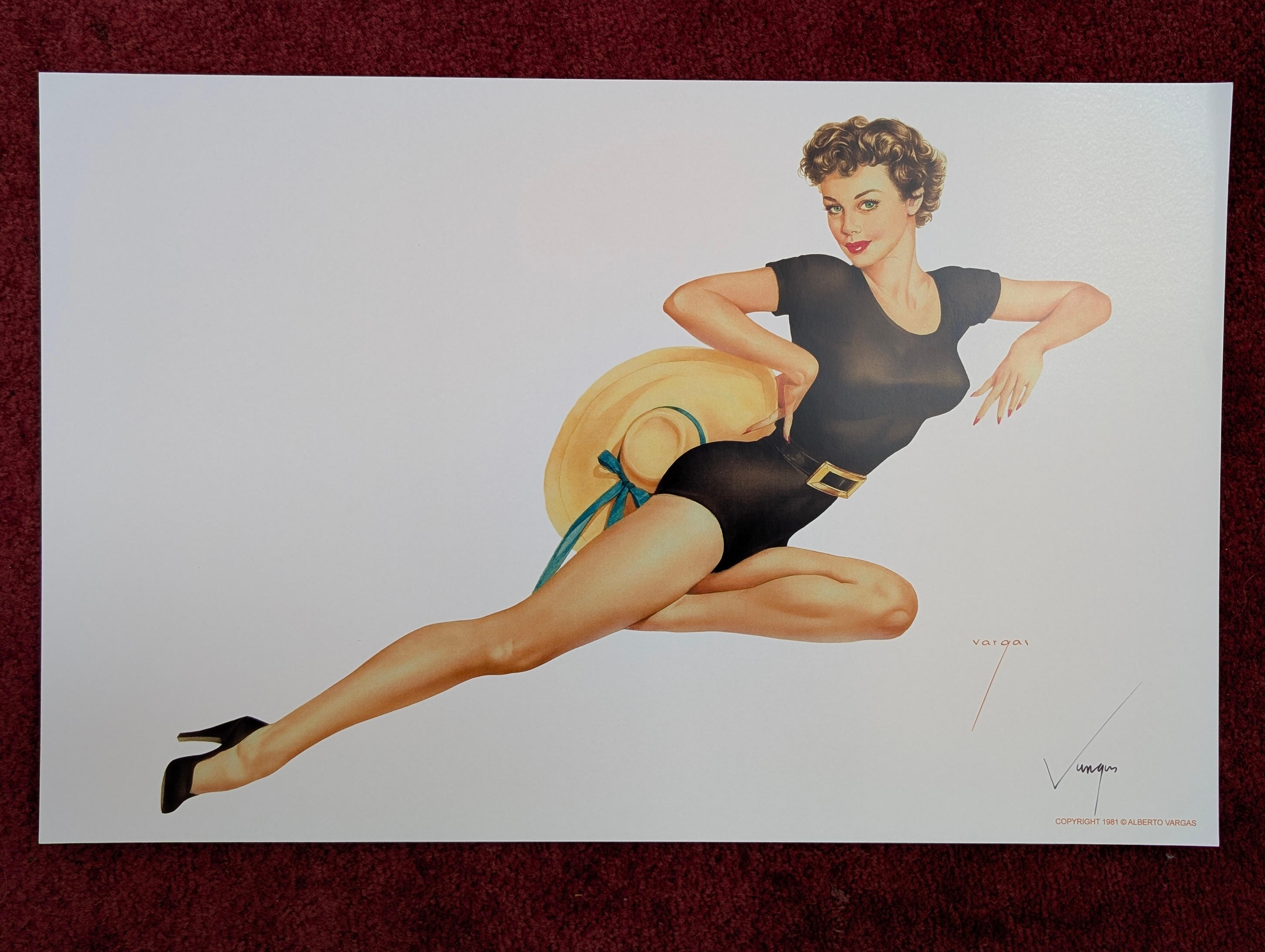 Alberto Vargas Stampa Pin-Up Girl firmata a mano, Pinup, Pin Up, 11x17 In condizioni buone in vendita a Oakwood, GA