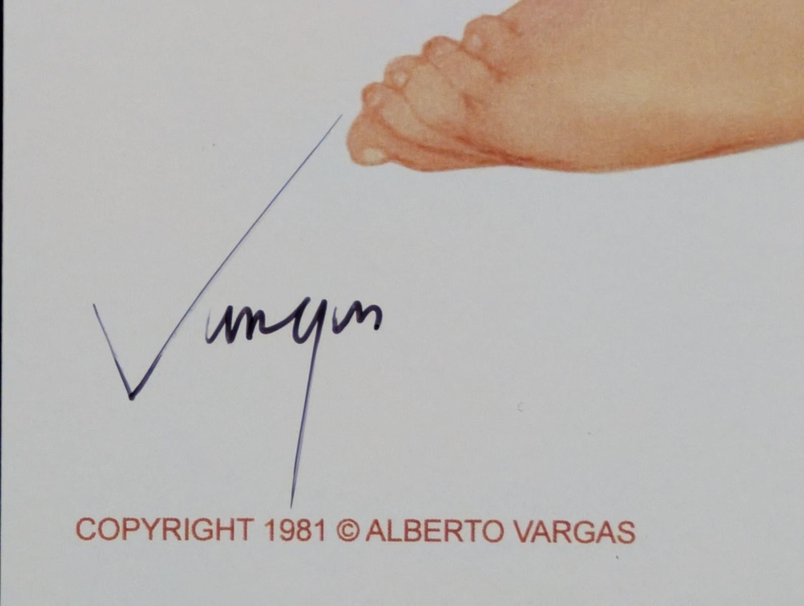 Carta Alberto Vargas Stampa Pin-Up Girl firmata a mano, Pinup, Pin Up, 11x17 in vendita