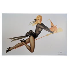 Vintage Alberto Vargas Hand Signed Pin-Up Girl Print, Pinup, Pin Up, 11x17