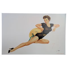 Vintage Alberto Vargas Hand Signed Pin-Up Girl Print, Pinup, Pin Up, 11x17