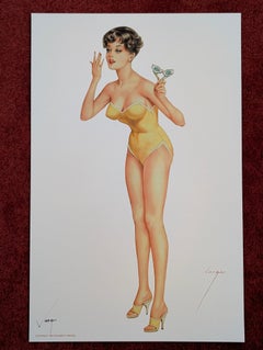 Alberto Vargas Stampa Pin-Up Girl firmata a mano, Pinup, Pin Up, 17x11
