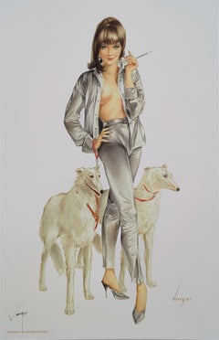 Alberto Vargas Hand Signed Pin-Up Girl Print, Pinup, Pin Up, 17x11