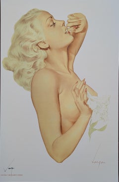 Alberto Vargas Hand Signed Pin-Up Girl Print, Pinup, Pin Up, 17x11
