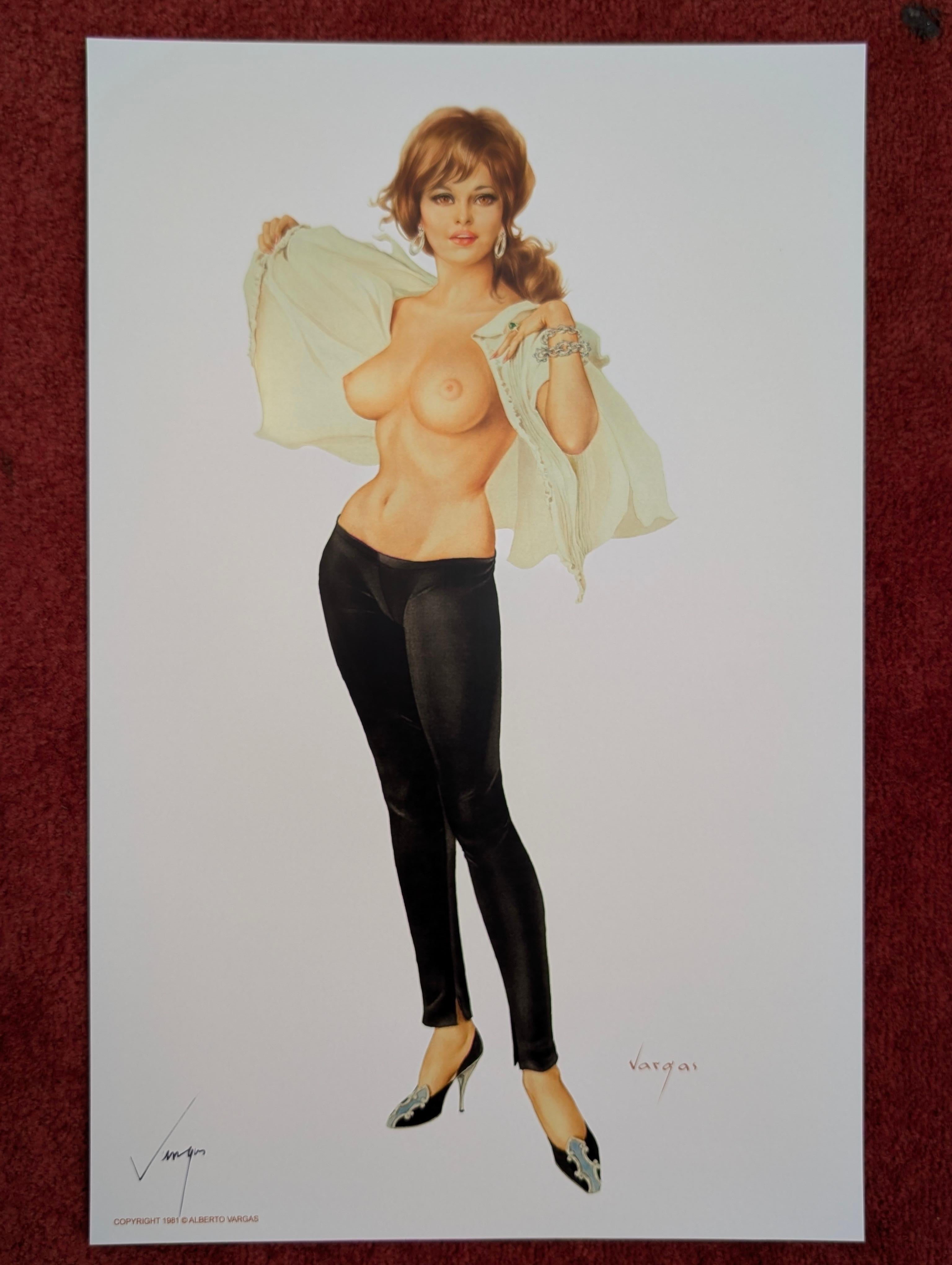 Alberto Vargas Stampa Pin-Up Girl firmata a mano, Pinup, Pin Up, 17x11 In condizioni buone in vendita a Oakwood, GA