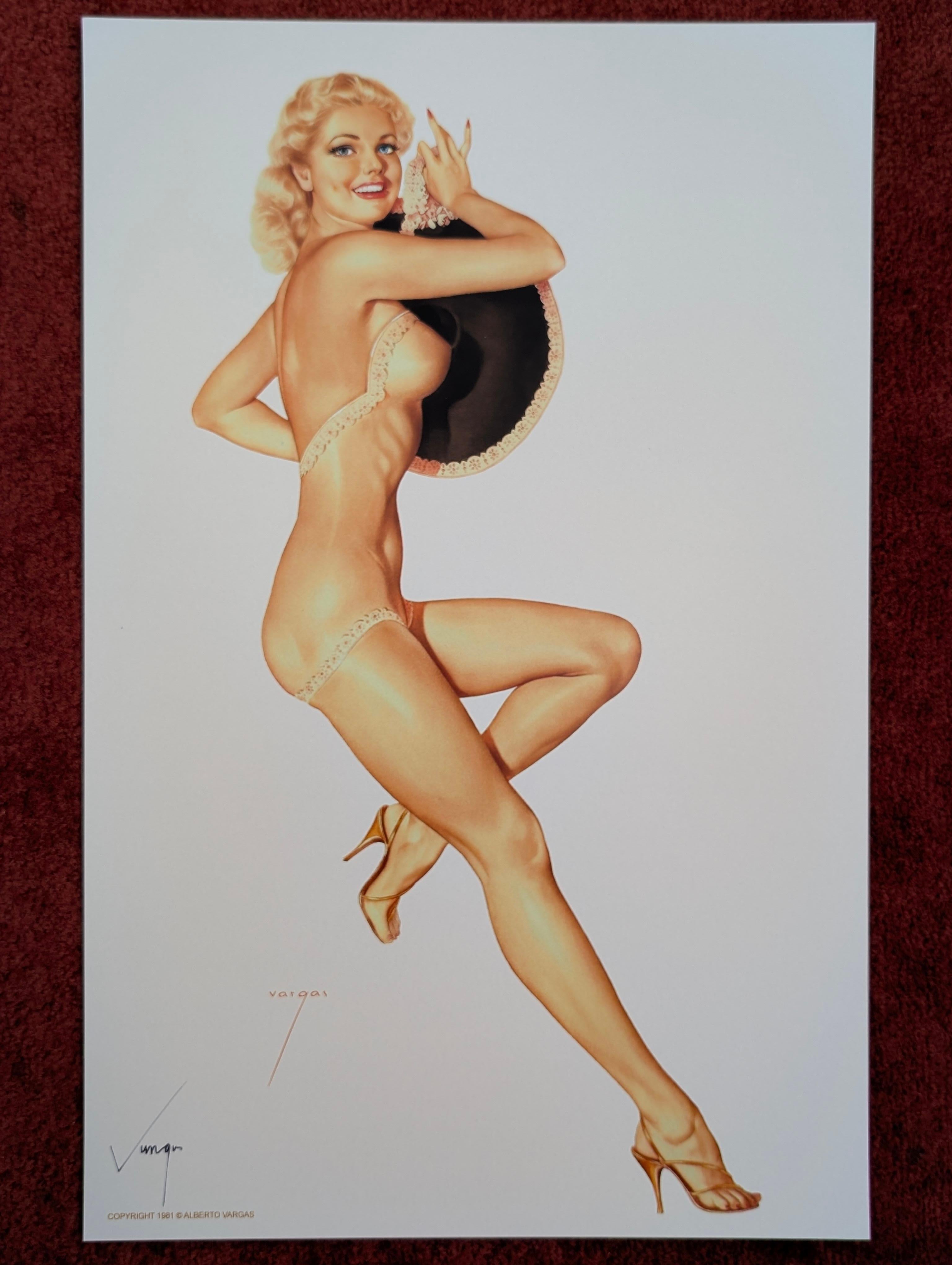 Alberto Vargas Handsignierter Pin-Up Mädchendruck, Pinup, Pin Up, 17x11 im Zustand „Gut“ im Angebot in Oakwood, GA