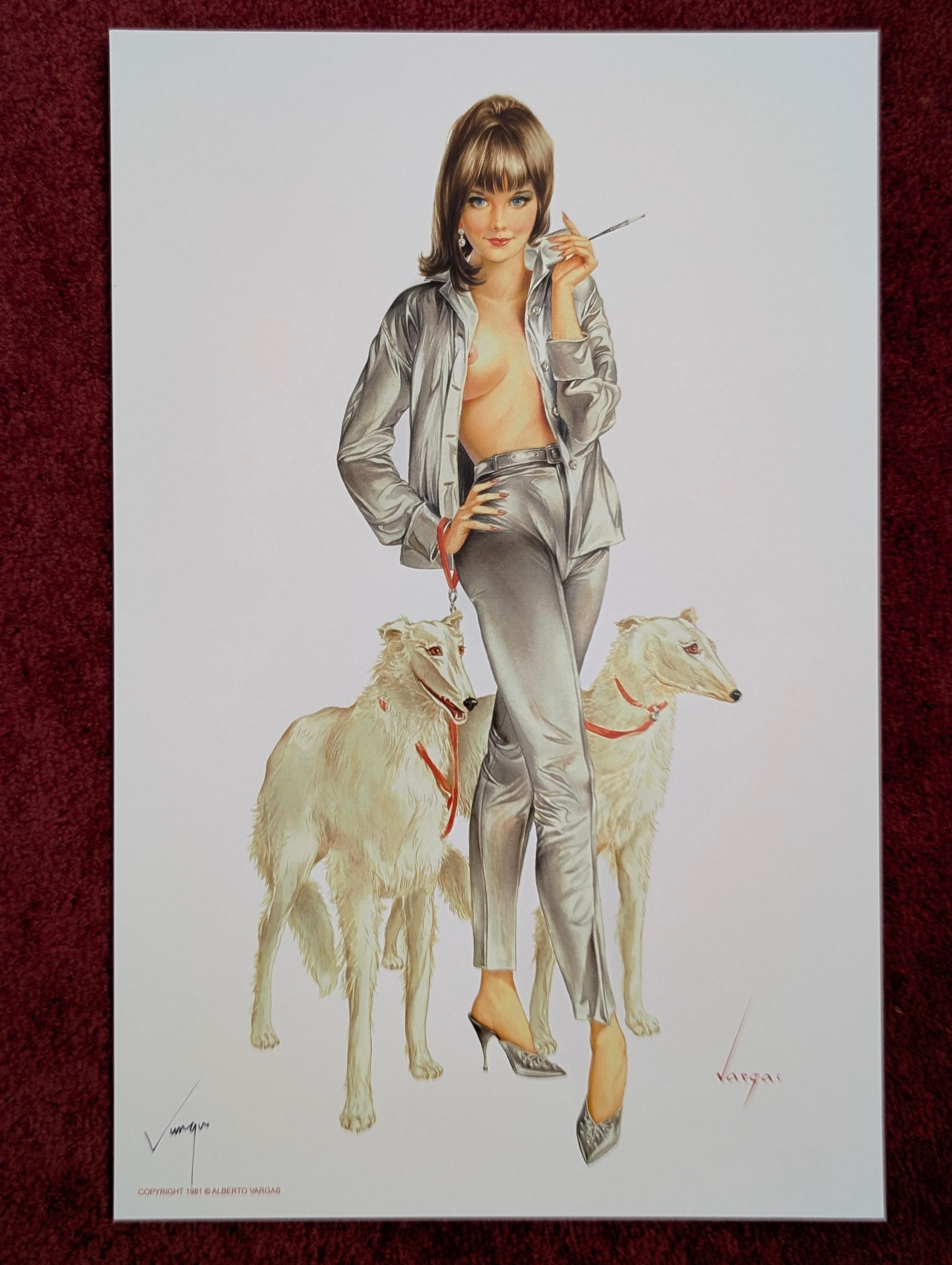 Alberto Vargas Handsignierter Pin-Up Mädchendruck, Pinup, Pin Up, 17x11 im Zustand „Gut“ im Angebot in Oakwood, GA