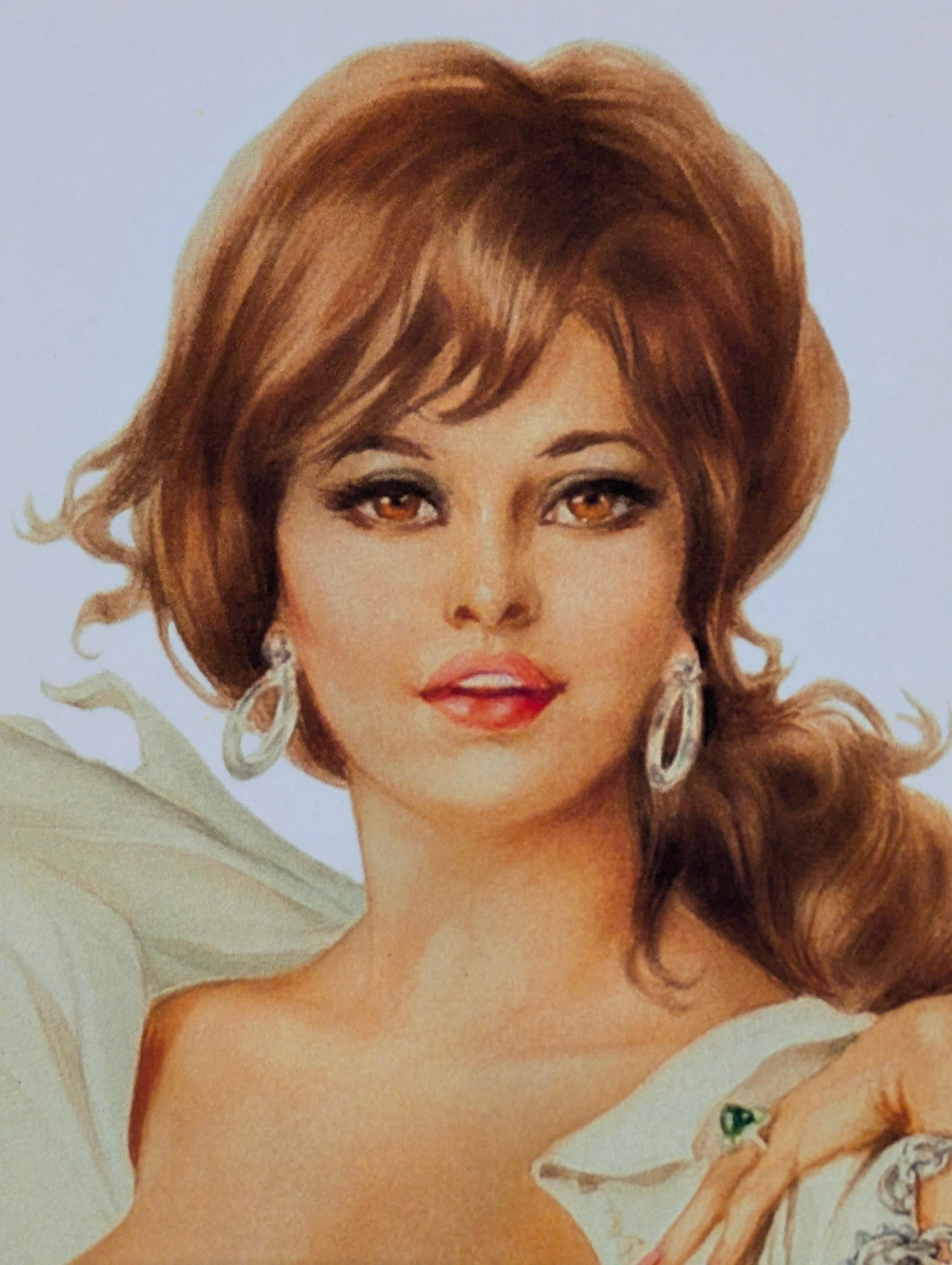 XX secolo Alberto Vargas Stampa Pin-Up Girl firmata a mano, Pinup, Pin Up, 17x11 in vendita