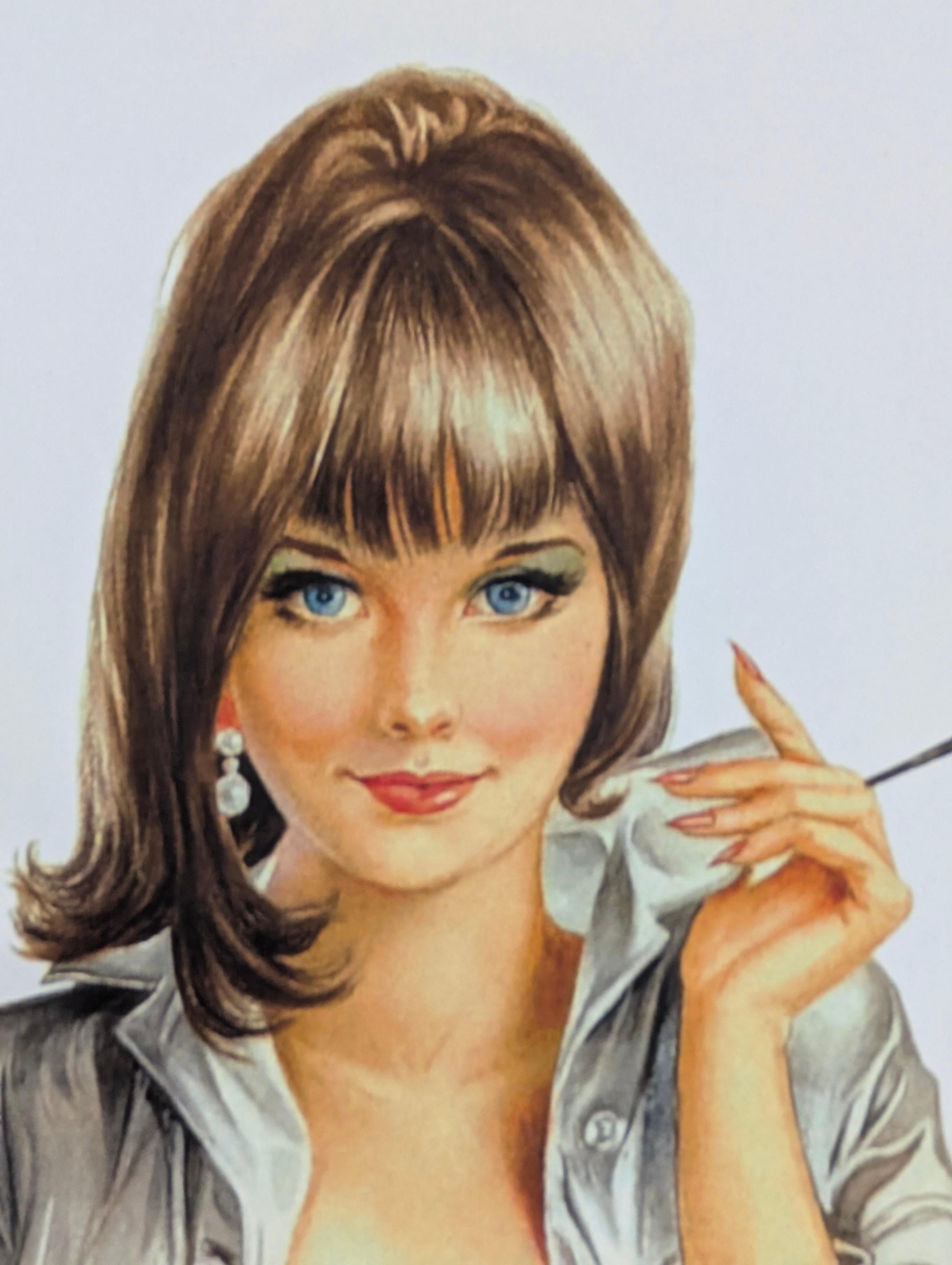 Alberto Vargas Handsignierter Pin-Up Mädchendruck, Pinup, Pin Up, 17x11 (20. Jahrhundert) im Angebot