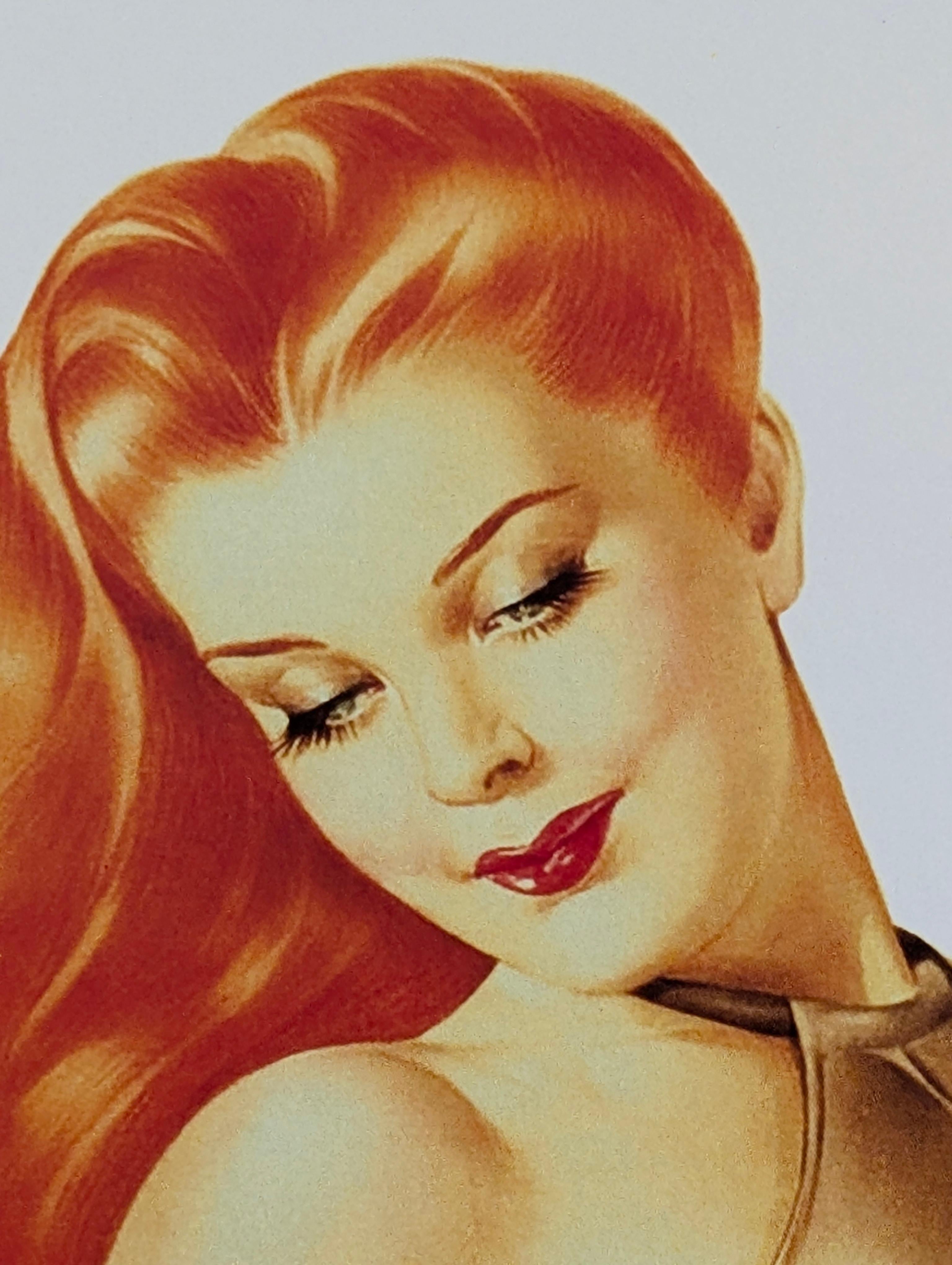 Alberto Vargas Handsignierter Pin-Up Mädchendruck, Pinup, Pin Up, 17x11 (20. Jahrhundert) im Angebot