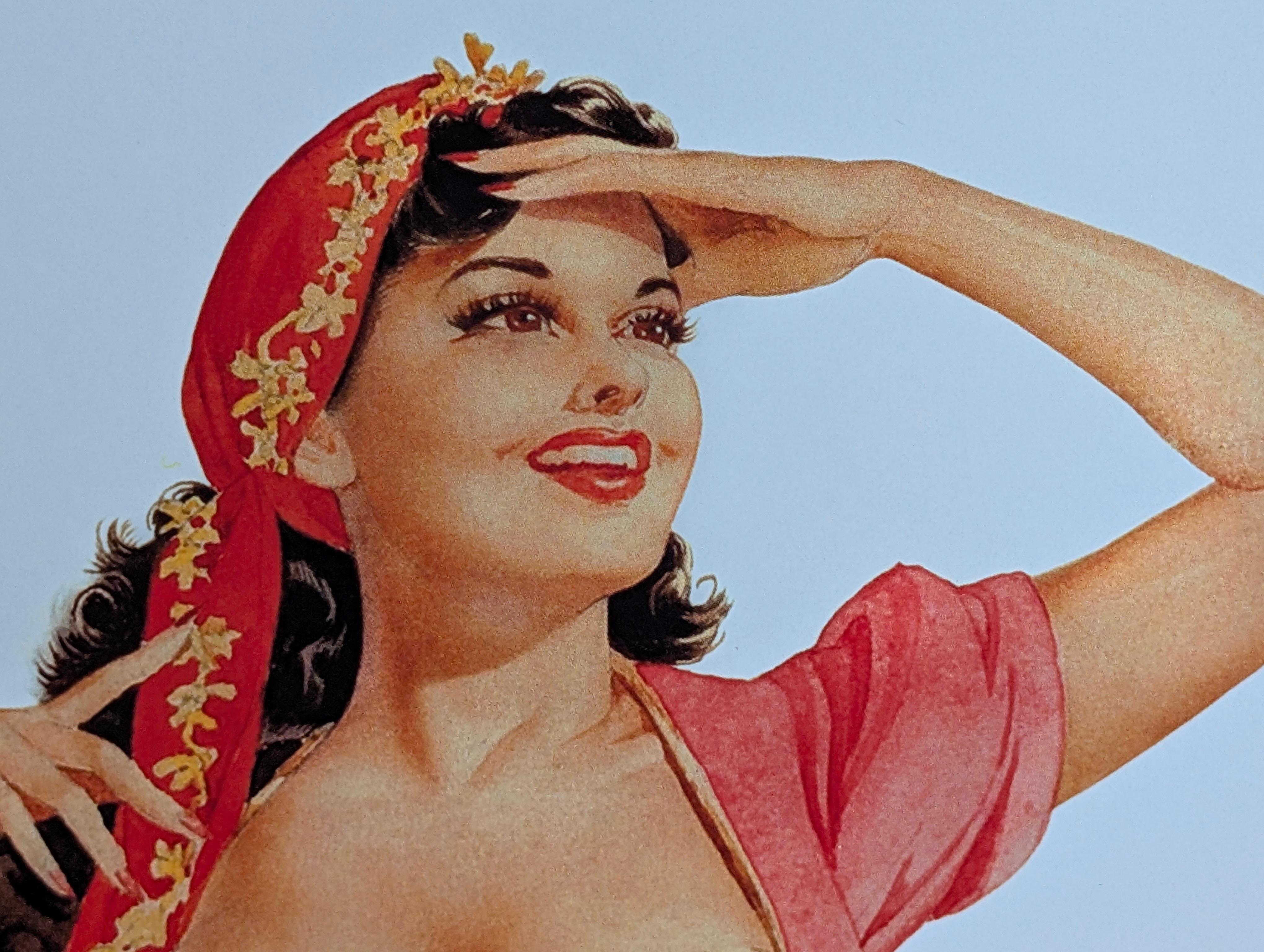 XX secolo Alberto Vargas Stampa Pin-Up Girl firmata a mano, Pinup, Pin Up, 17x11 in vendita
