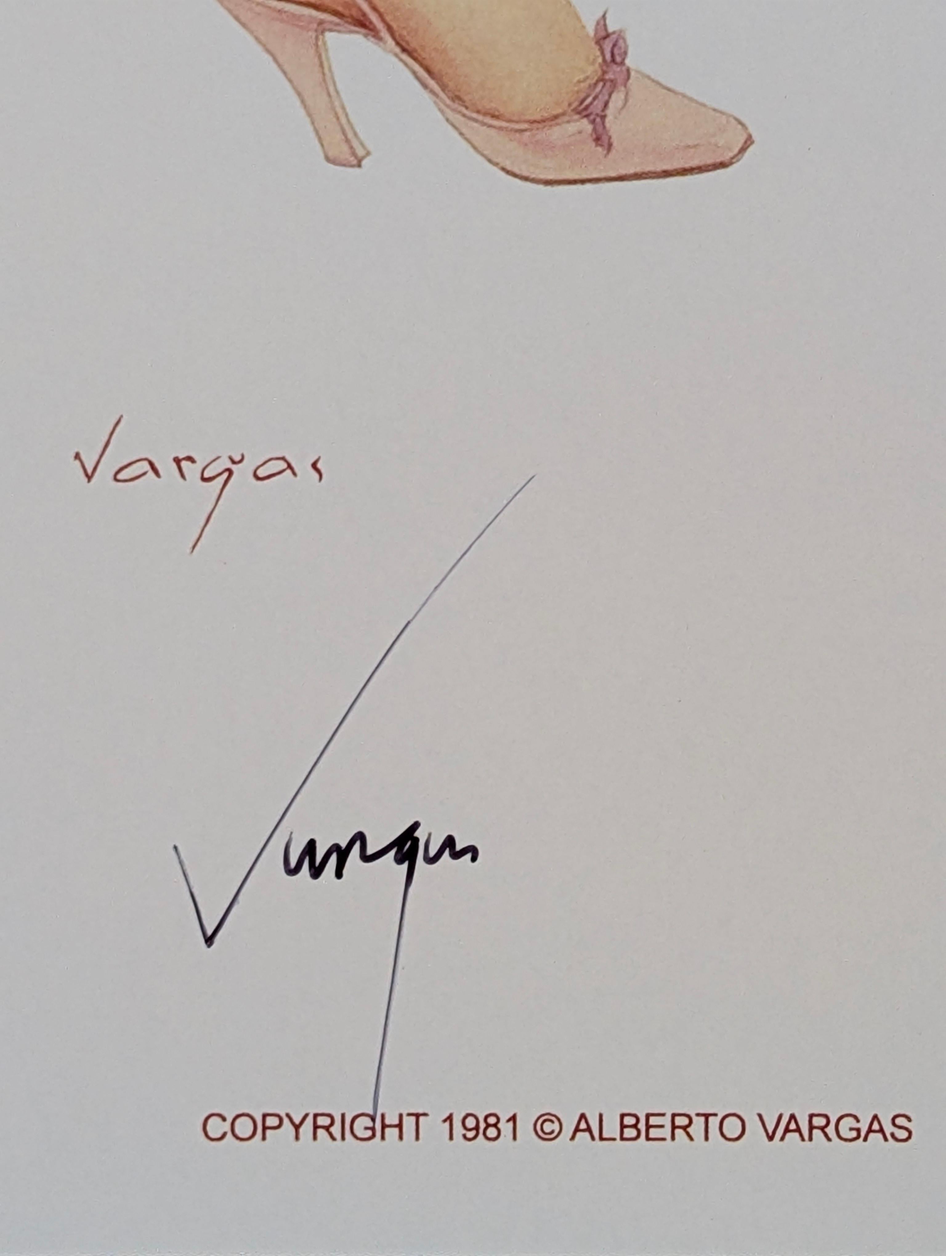 Alberto Vargas Handsignierter Pin-Up Mädchendruck, Pinup, Pin Up, 17x11 (Papier) im Angebot