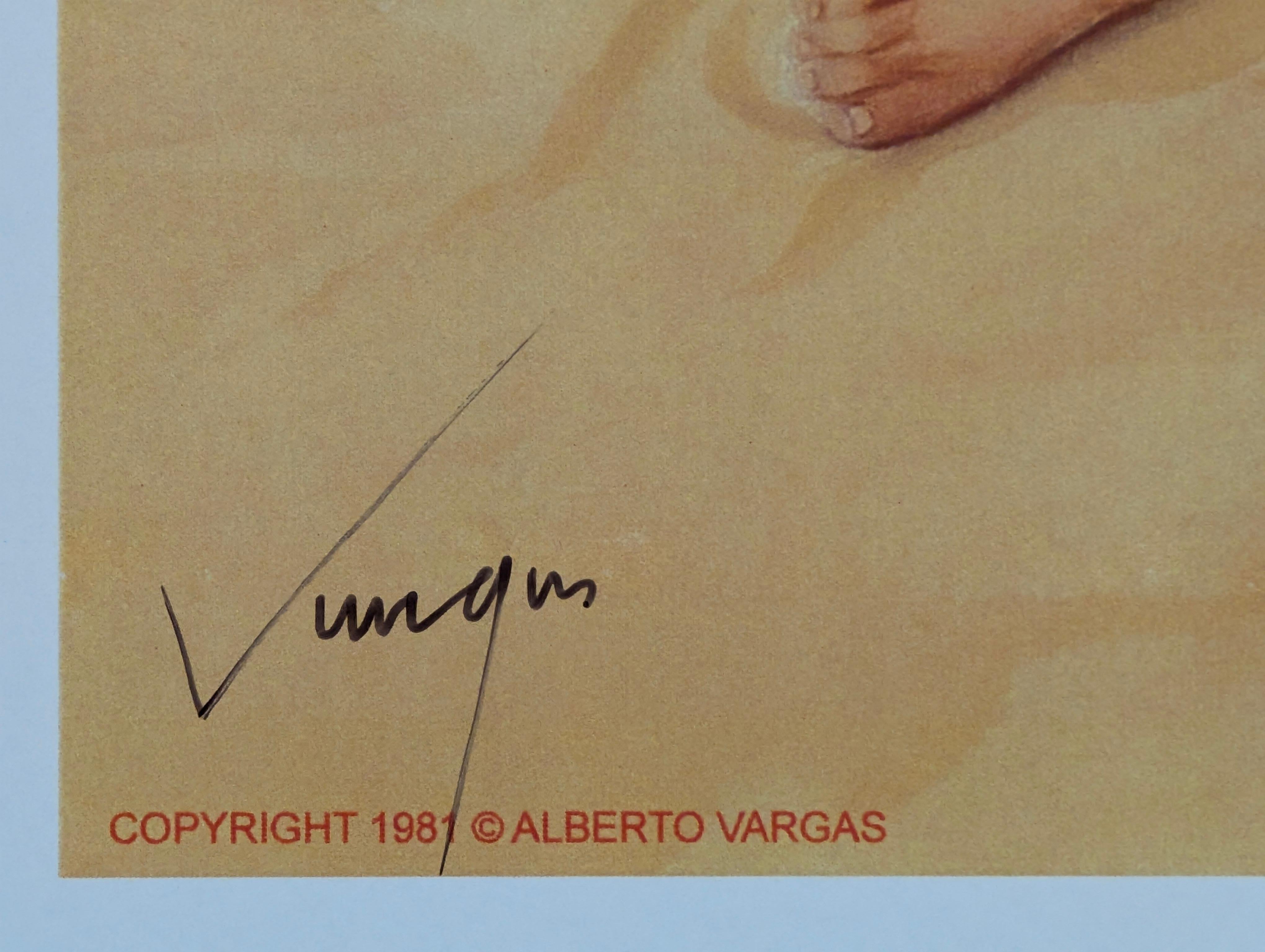 Alberto Vargas Handsignierter Pin-Up Mädchendruck, Pinup, Pin Up, 11x17 im Angebot 1