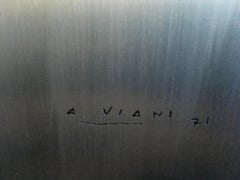 1971 Aluminium Engraved  Painting Abstract Figure  by Alberto Viani