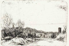 Countryside - Etching by Alberto Ziveri - 1949