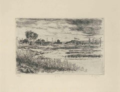 Landscape - Etching by Alberto Ziveri - 1949