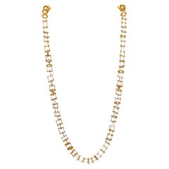 Vintage Alberto Zorzi 1980 Geometric Articulated Chain Necklace in 18 Karat Yellow Gold