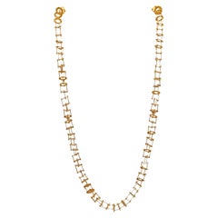Alberto Zorzi 1980 Geometric Articulated Chain Necklace in 18 Karat Yellow Gold