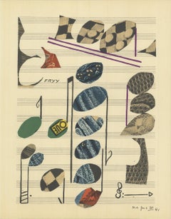 1975 Alberto Magnelli 'Musique' Modernism Lithograph