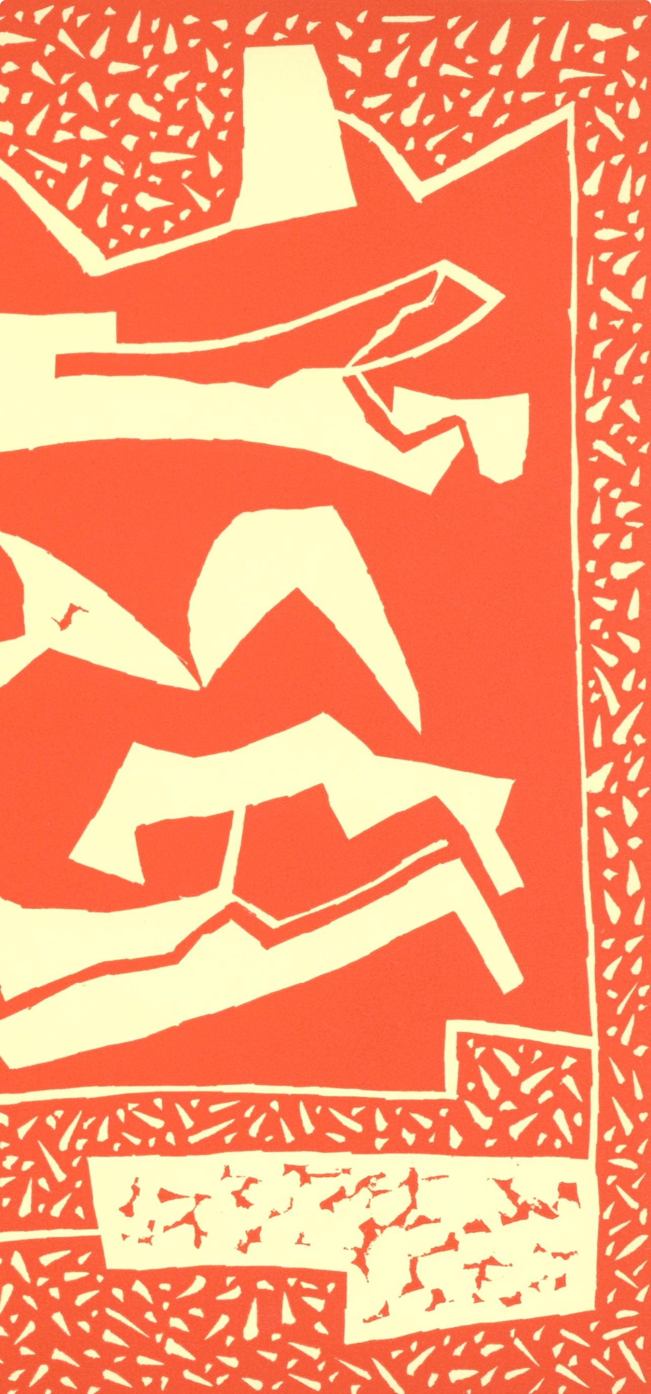 Composition 66 (Abadie 66), Société internationale d'art XXe siècle - Red Abstract Print by Alberto Magnelli