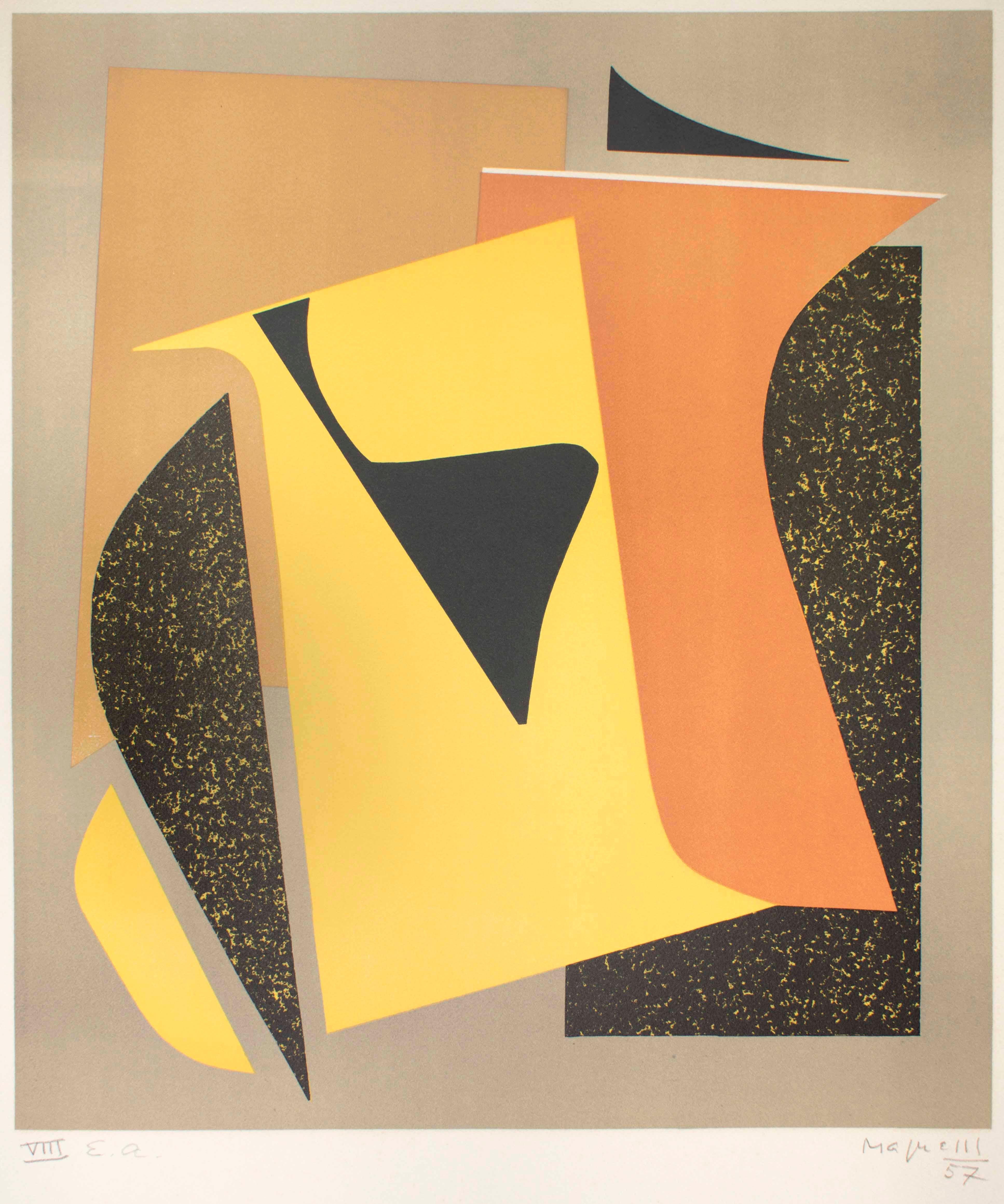 Image dimensions: 47x40 cm.

Hand signed. N. VIII of Artist's proof, very good conditions.

Alberto Magnelli (1888-1971) is a famous Italian artist; he can be considered as a precursor of Abstract movement in Europe. He started with futurists but